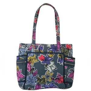 Vera Bradley Green Floral Patterned Tote Bag